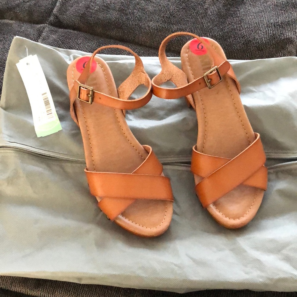 Brand new wooden heeled shoes